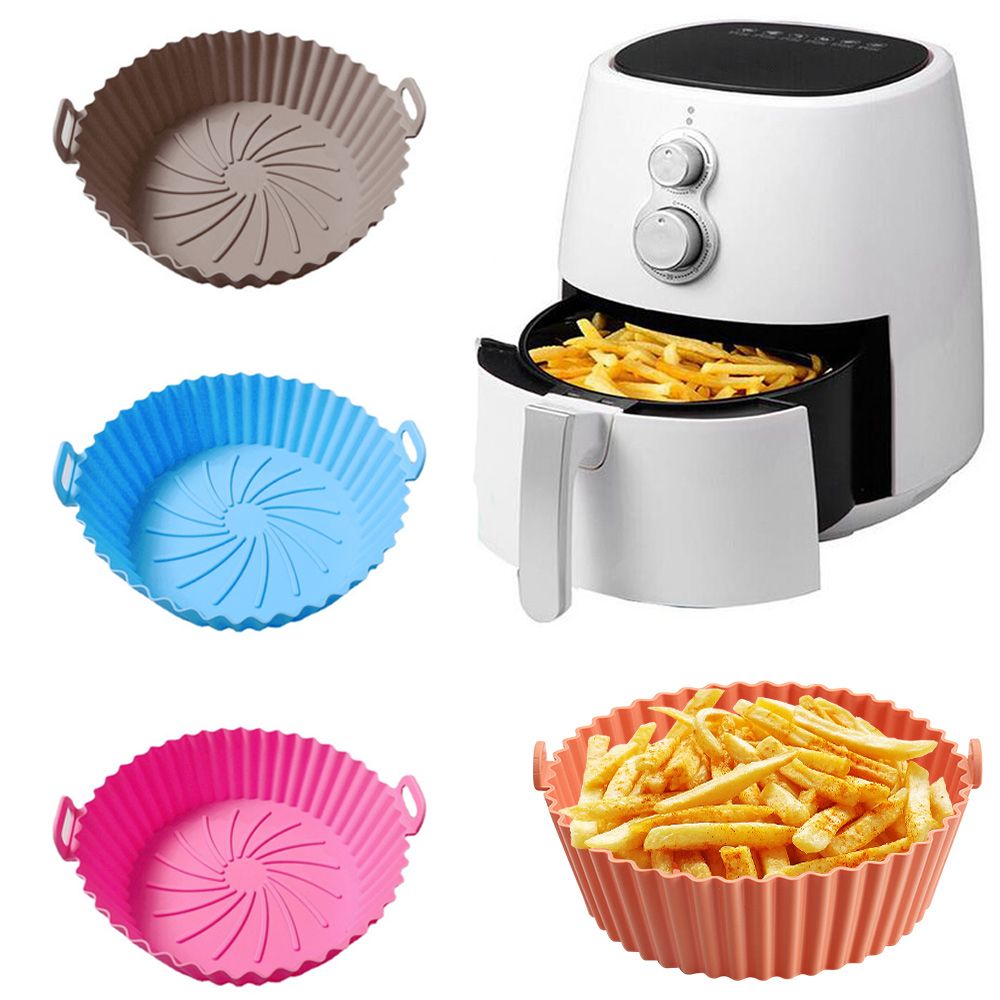 Air Fryer Silicone Pot Liner - エアフライヤー用シリコンベーキングバスケット,交換用カバー,ポット,1個