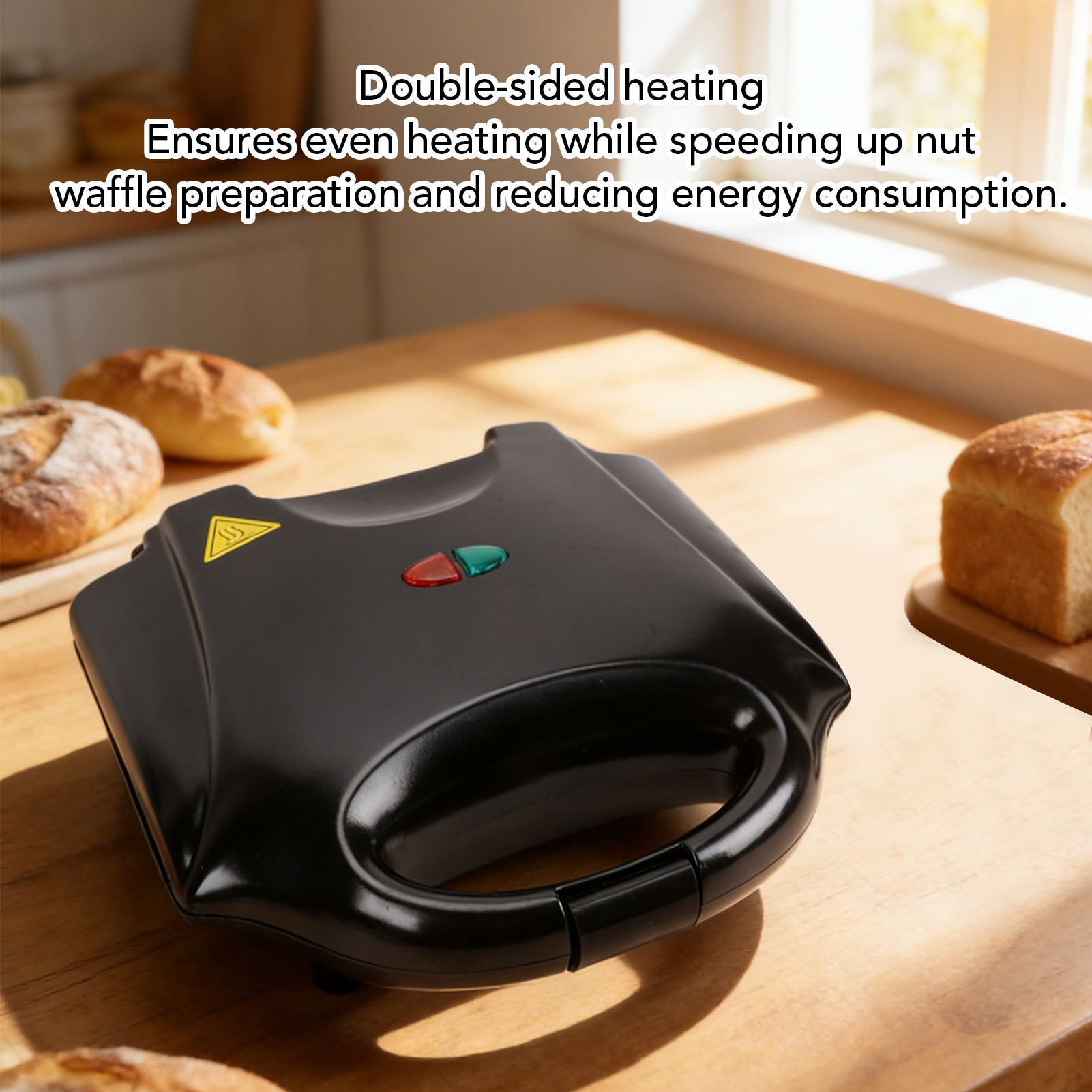 ウォールナットメーカー 750W、12個分の容量、焦げ付き防 - Mini Waffle Maker Machine のレビューと価格