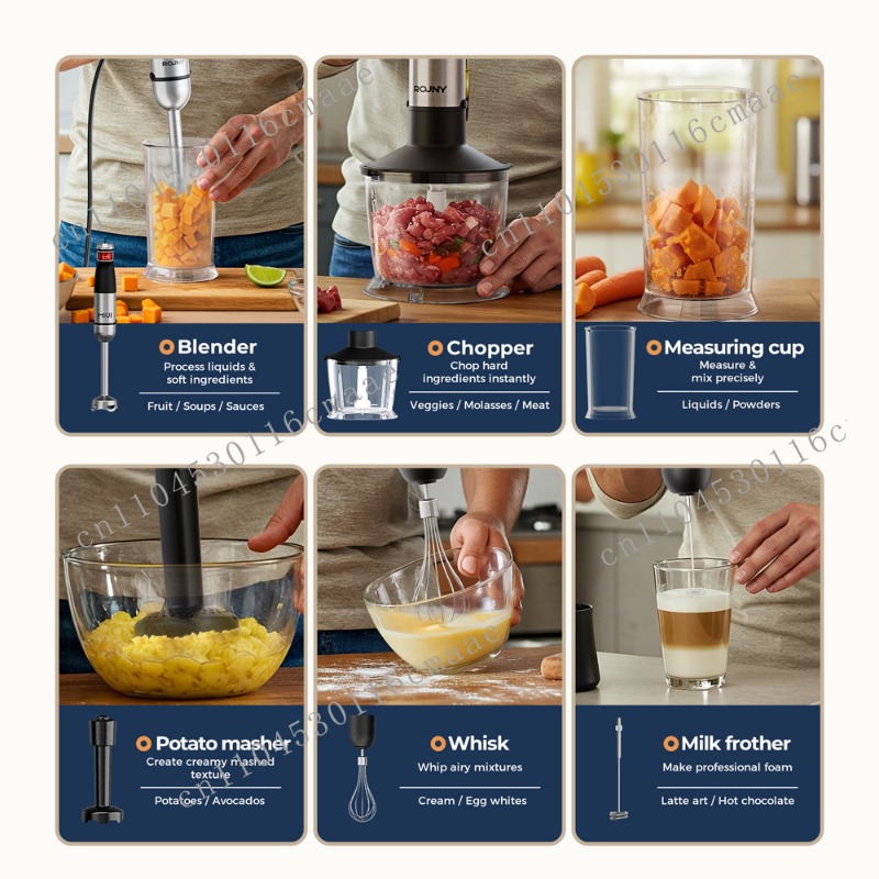 6in1 1200Wパワフルハンドブレンダーセット、プロ仕様 - Immersion Hand Blender Set のレビューと価格